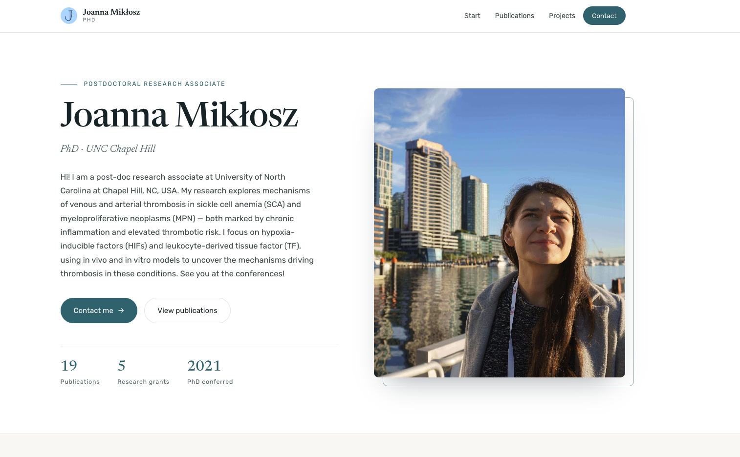 Joanna Miklosz — science site